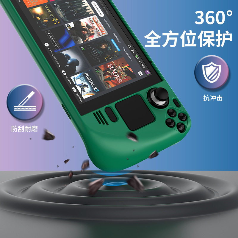 Steam Deck protective case, OLED handheld console integrated hard case, protective case with stand, full coverage heat dissipation accessories