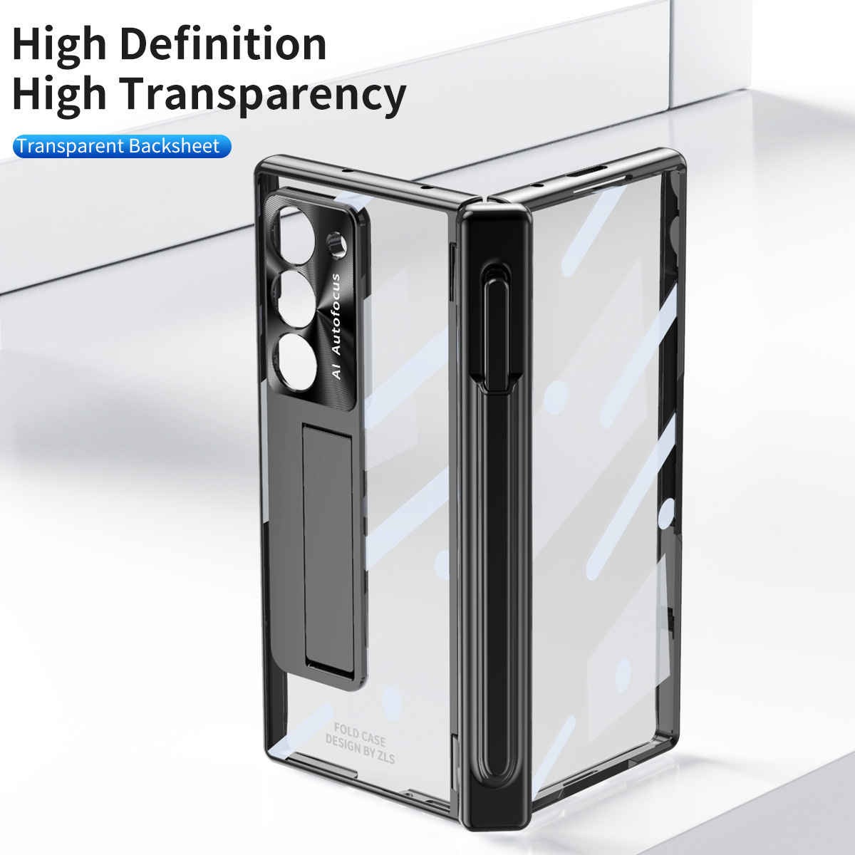 For Samsung Z Fold7/6 Phone Case Dual Hinge Pen Slot with Pen Electroplated Transparent Case Film Full Coverage Protective Case