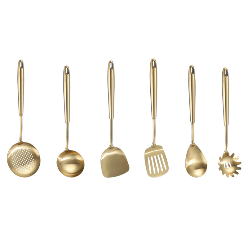 304 stainless steel spatula, kitchen cooking tool, egg beater, spoon, slotted spoon, anti-scald thickened household cookware set