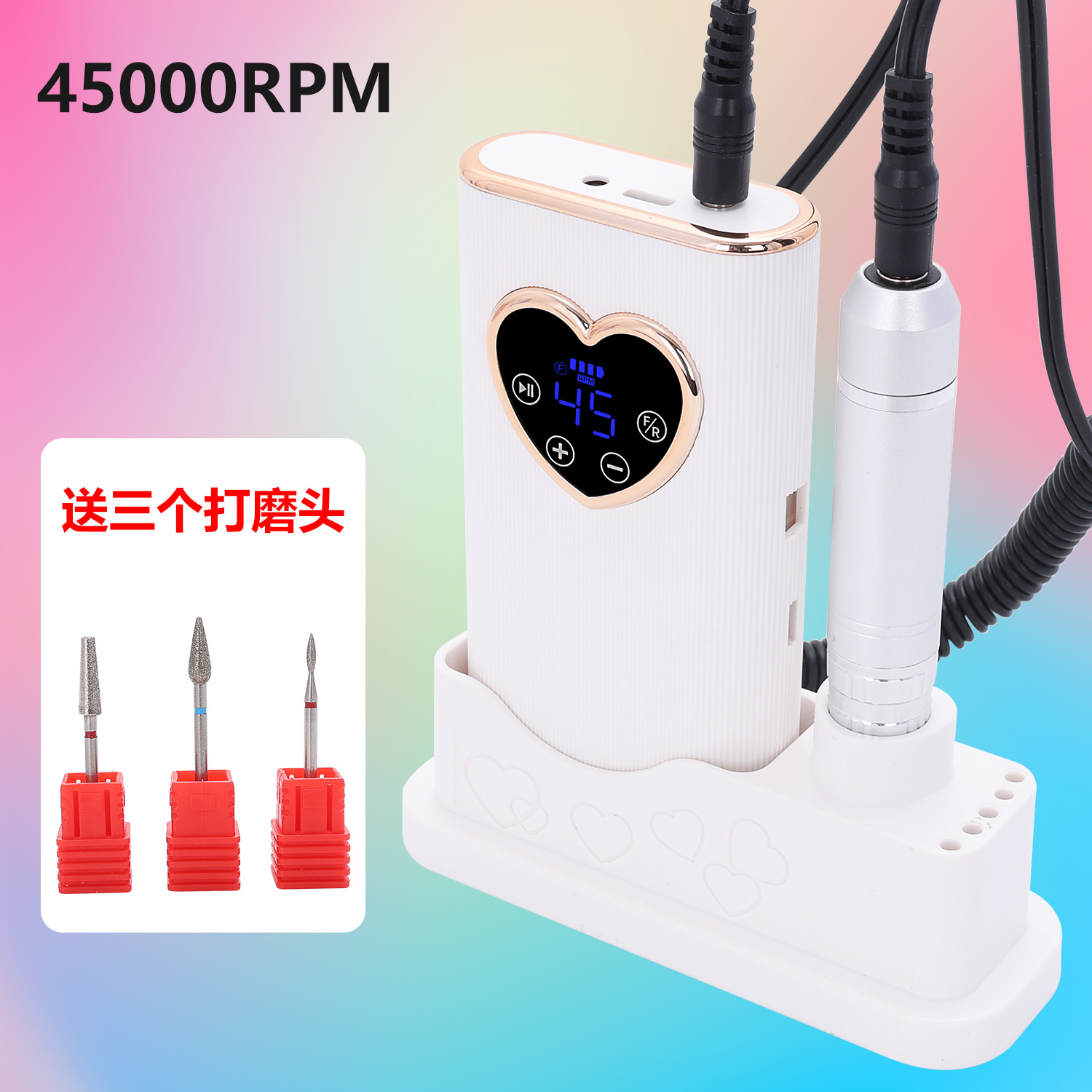 New Coreless Motor Nail Drill 45000 RPM Rechargeable Professional Nail File for Nail Salon