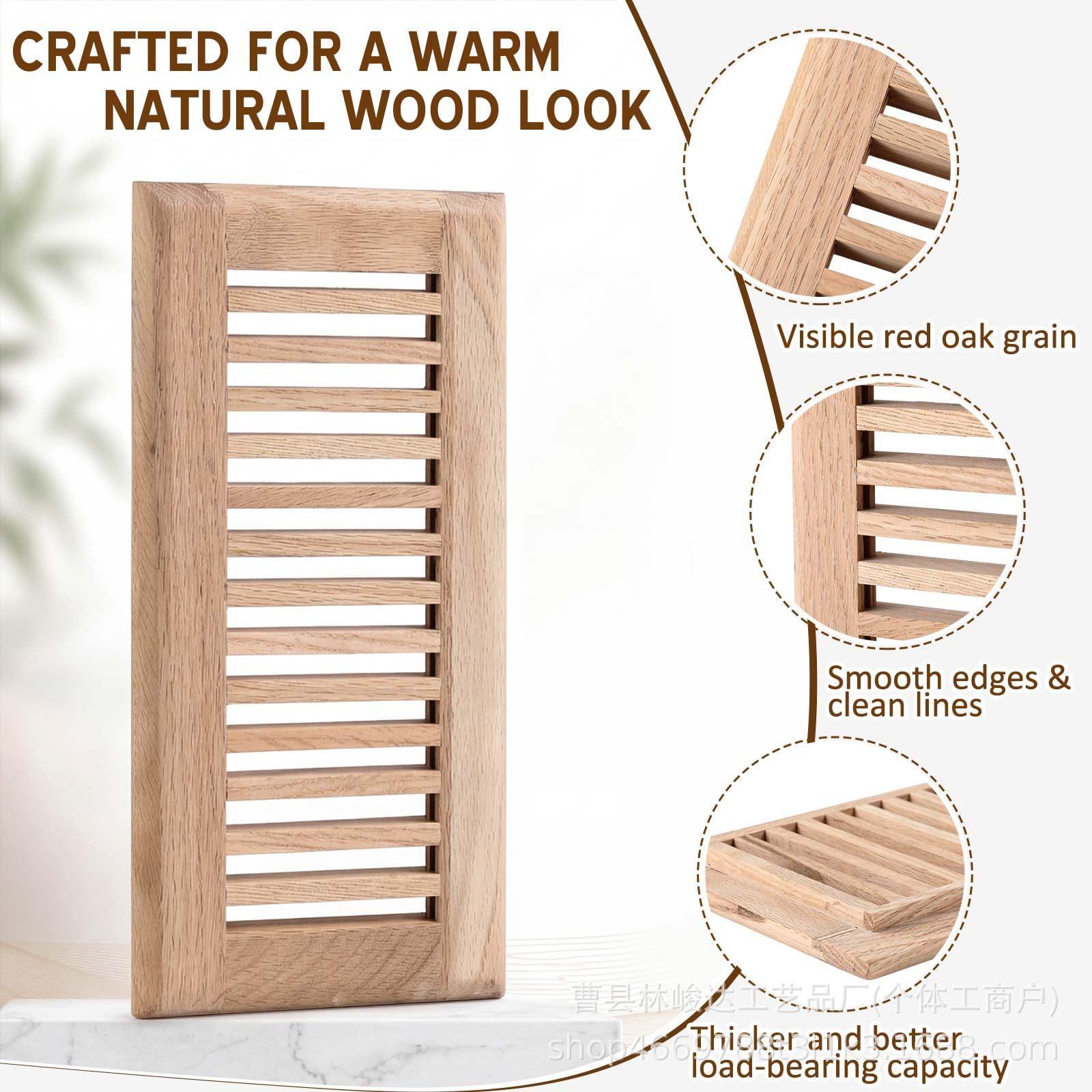 New wood floor ventilation cover, recessed home ventilation floor register, wooden living room bedroom ventilation cover