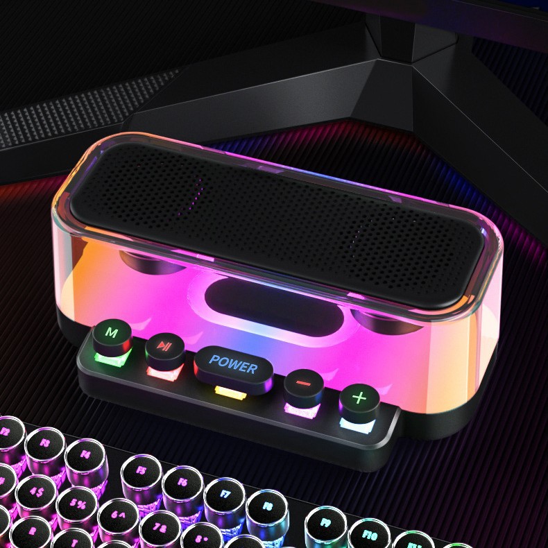 Z6 Colorful Light Bluetooth Speaker Mechanical Button Operation Integrated E-sports Punk Style Speaker Gift Speaker