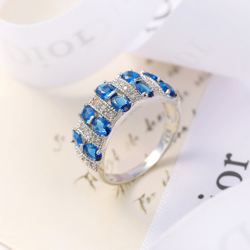 Hand Jewelry Fashion Romantic Colorful Zircon Ring Design INS Women's Accessories