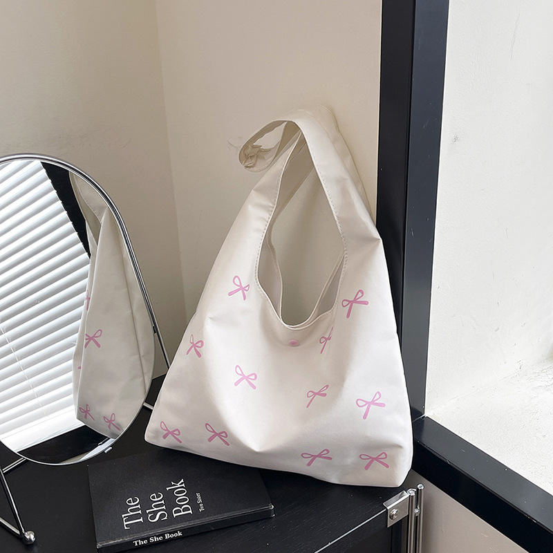 2026 Sweet Style Butterfly Embroidery Canvas Summer with Scarf Single Shoulder Tote Bag Women