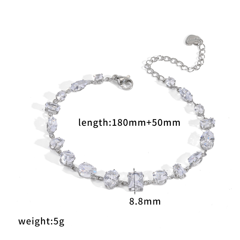 Ding Duo crystal bracelet dopamine colorful bangle stainless steel bracelet