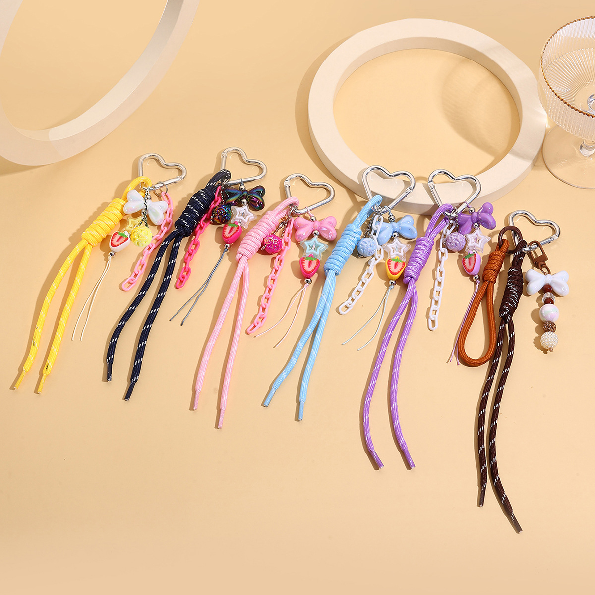 Dopamine hand-woven hanging rope sweet bag pendant multi-purpose woven keychain