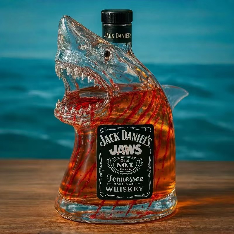 AnimalWhiskeyBottle glass bottle new shark whiskey decanter