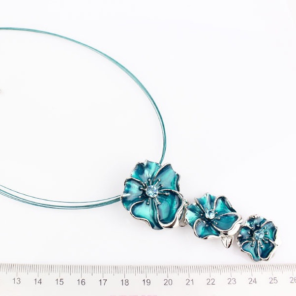 N168 Enamel Color Necklace Mixed Batch Oil Drop Flower Necklace