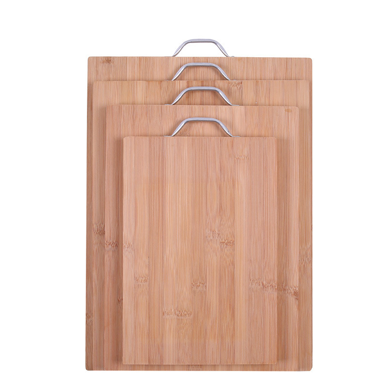 Bamboo cutting board with handle, kitchen double-sided hanging chopping board, restaurant dual-use bamboo solid wood large thickened board