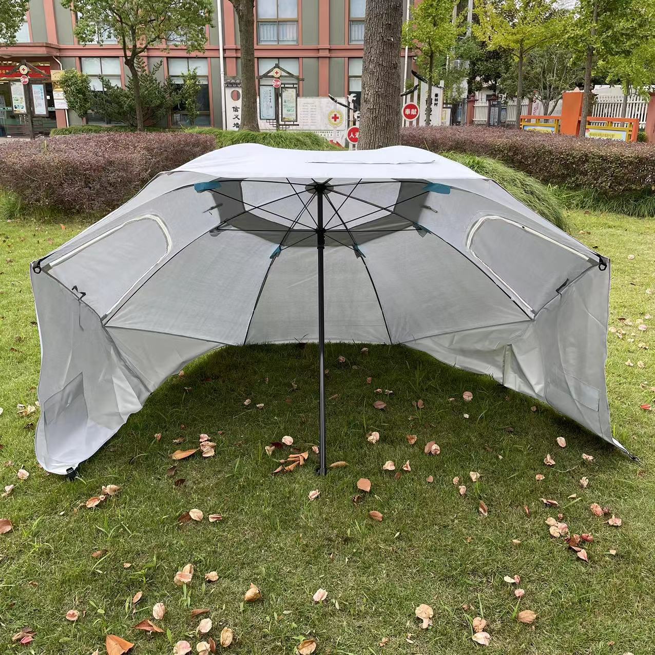 2.4m portable beach tent umbrella multifunctional canopy camping team canopy large fishing umbrella sunshade canopy