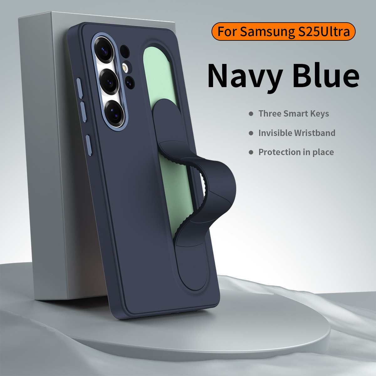 For Samsung S26Ultra Phone Case S25U Official Smart Button S24P Silicone Wrist Strap S23U Protective Case