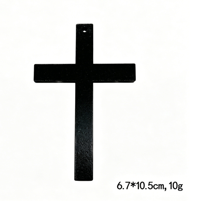 Halloween Accessory Wooden Cross Necklace for Men and Women Long Sweater Chain