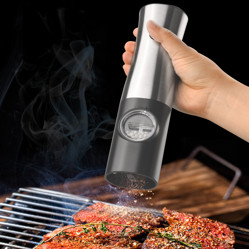 Lithium Battery Rechargeable Automatic Black Pepper Grinder Electric Mill Pepper Grinder