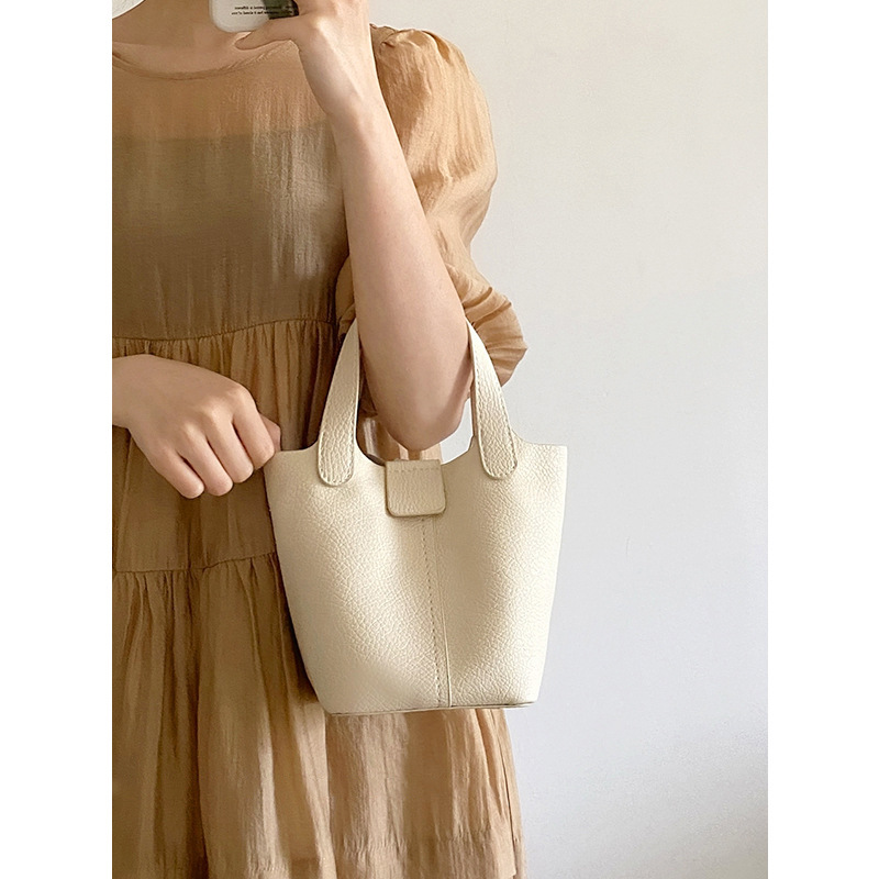 Women Bag PU Soft Leather Handheld Small Bag 2025 Summer New Casual Bucket Bag Single Shoulder Crossbody Bag