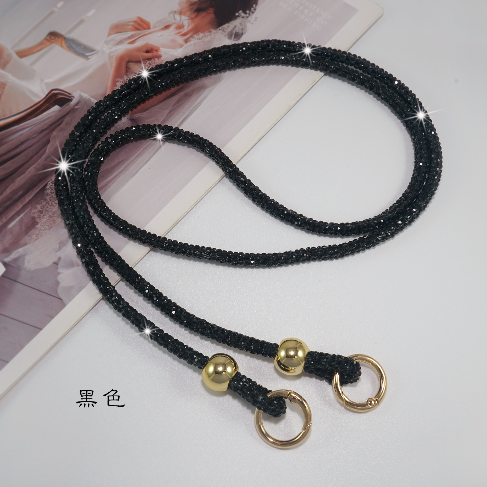 Beaded Full Diamond Phone Lanyard Long Colorful Crossbody Chain Bag Rhinestone Shoulder Strap Luxury for Women