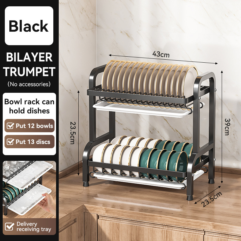 Kitchen draining bowl dish rack storage rack bowl plate household bowl rack countertop cutting board integrated storage rack