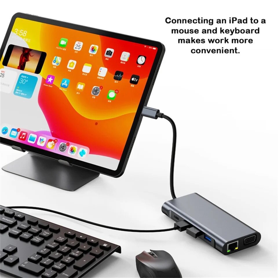 11-in-1 Docking Station Type-C to HDMI Notebook Multi-function Splitter Hub
