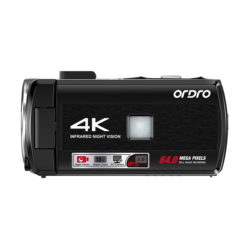 Ordro Z36 HD 4K Digital Camcorder with External Hot Shoe Accessories Microphone Fill Light