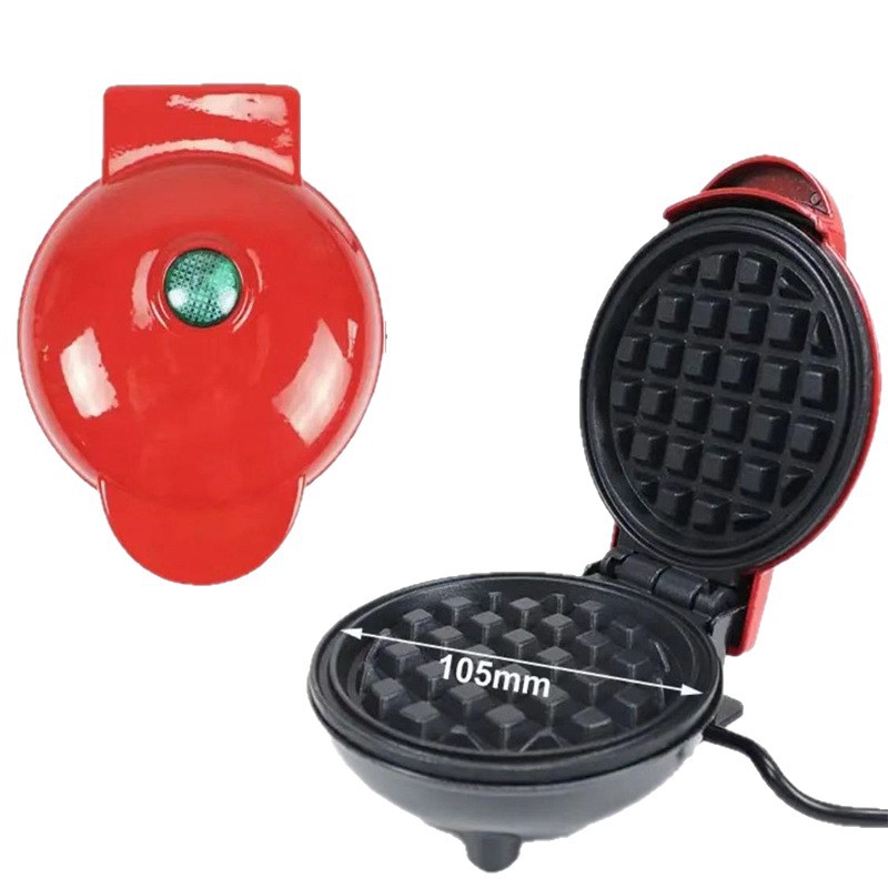 Portable household waffle maker mini breakfast machine baking cake heart-shaped round pancake electric