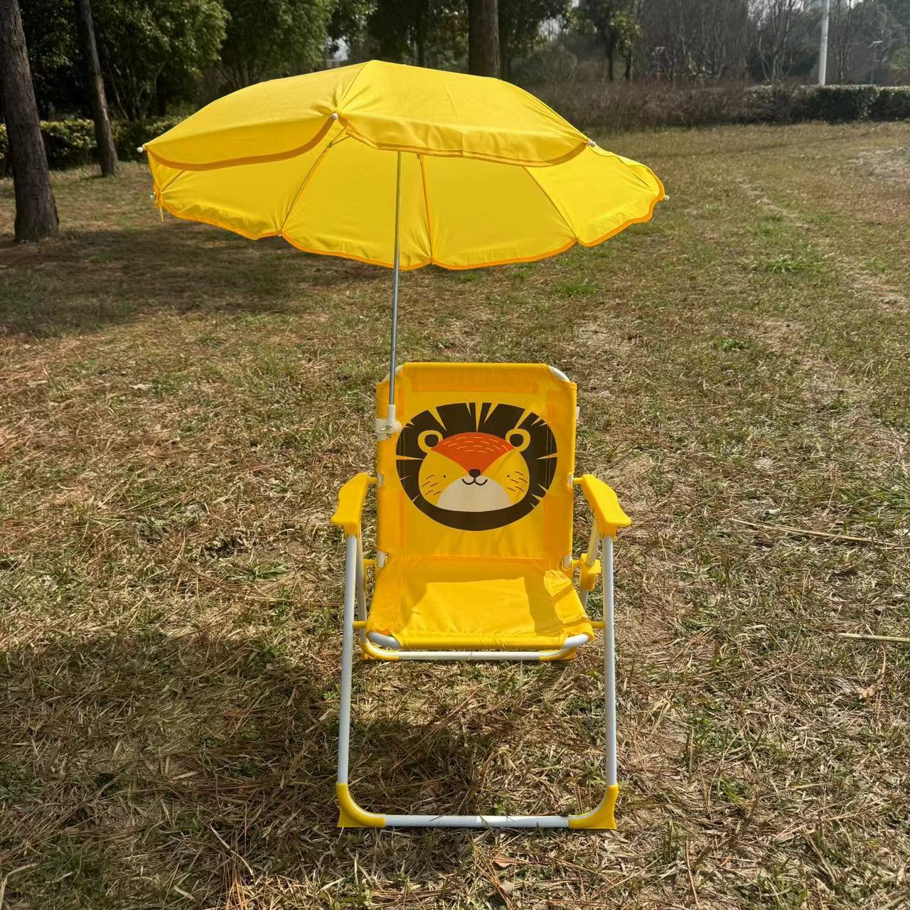 Outdoor new baby photo seat stool, children's umbrella small chair cartoon infant board sunshade beach