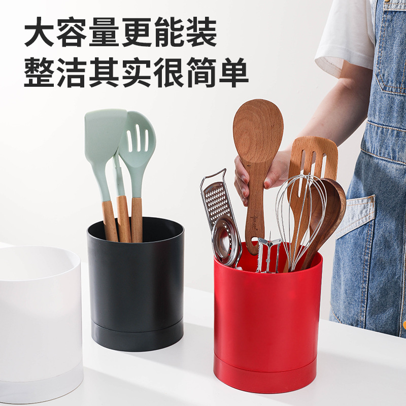 Kitchen utensil storage tube 360-degree rotatable chopstick tube cooking utensil storage bucket chopstick basket kitchen tableware storage