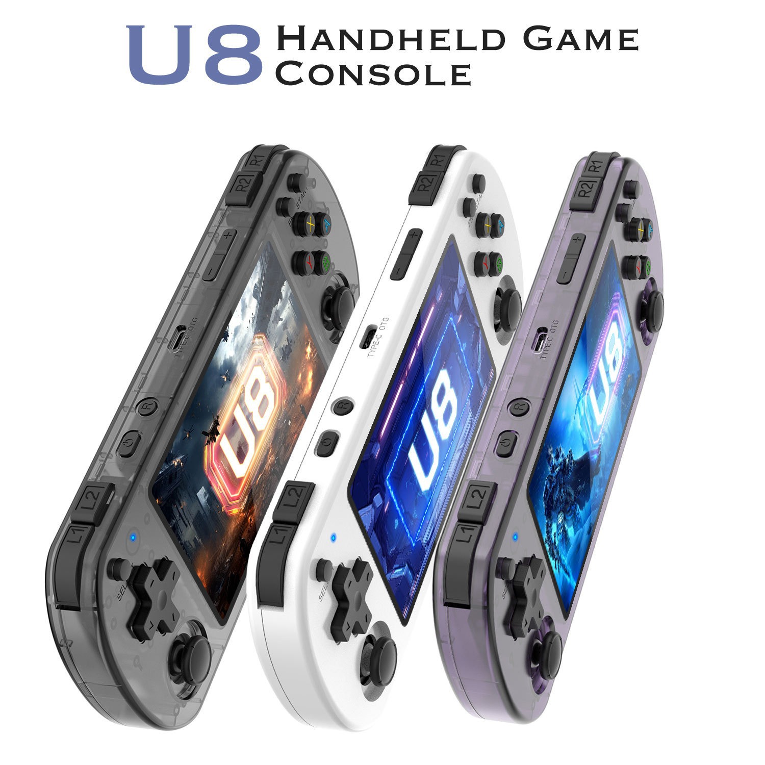 U8 open-source handheld game console 64/128G 4.0-inch IPS screen Linux system portable