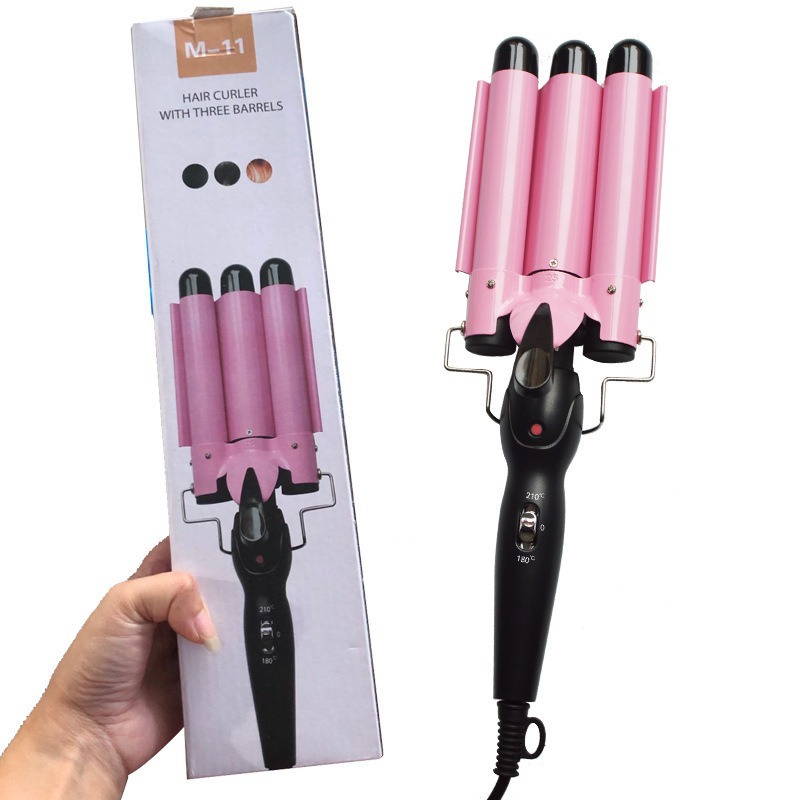 22mm Automatic Egg Roll Tube Rod Three-Bar Curling Iron Water Wave Beauty Big Wave Electric Curling Clamp