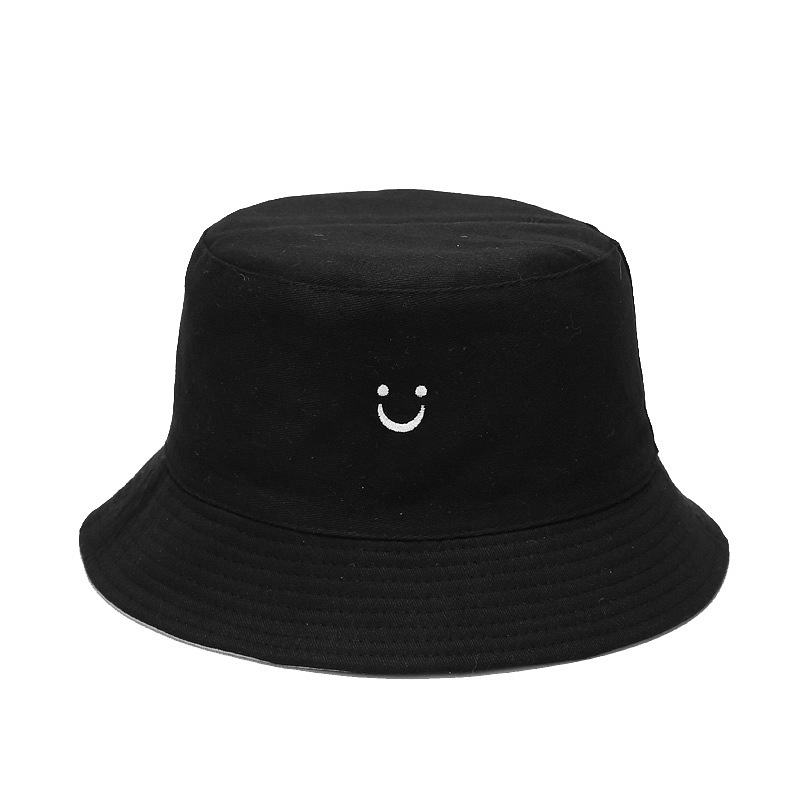 New Smiley Face Reversible Bucket Hat for Men and Women, Street Basin Cap, Travel Sun Hat, Couple Hat