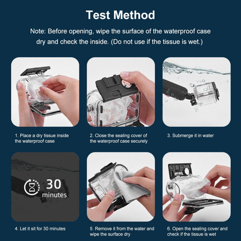 Waterproof Housing for DJI Action5 Pro/4 with Cold Shoe Mount & Base Long Screw