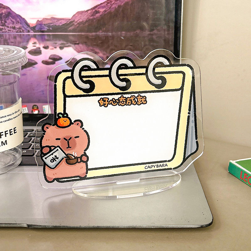 Capybara Message Board Childlike Writing Wipeable Desktop Acrylic Standing Sign Water Figure Ornament