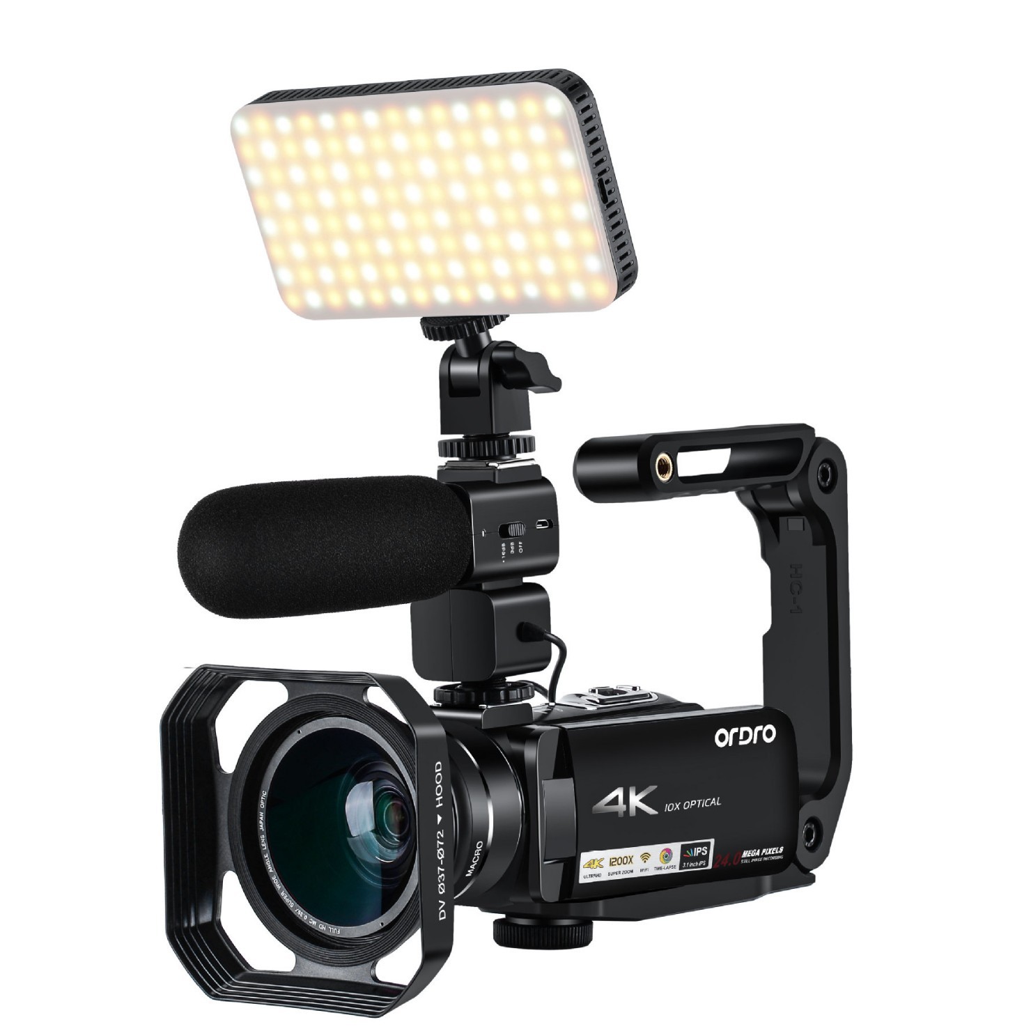 Ordro AC7 HD 4K Digital DV Conference VLOG Photo Video 10x Optical Zoom 1200x Digital Zoom