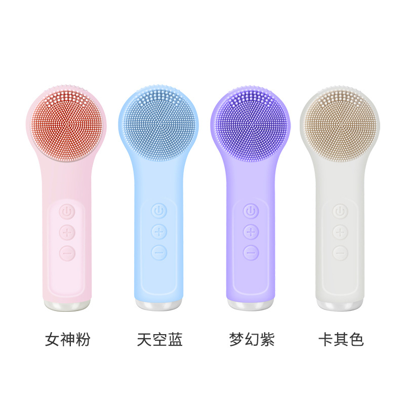 Charging X6 waterproof double-sided hot compress ultrasonic facial cleanser pore cleaning silicone electric facial brush