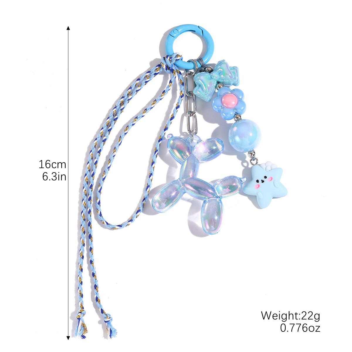 Letter keychain bead pendant small accessory phone bag pendant woven bow keychain
