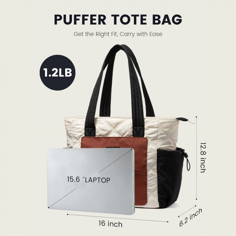 Women's Handbag with Zipper Puffer Handbag, Travel Quilted Nurse Bag, Carry Bag for Women