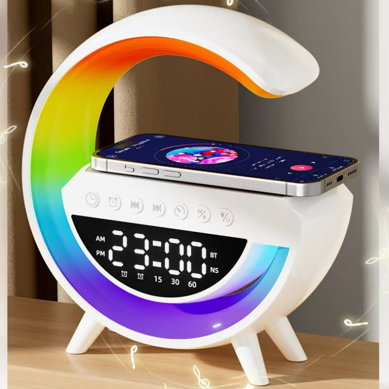 Wireless Charging Bluetooth Speaker Multi-function Alarm Clock Night Light Gift New Portable Home