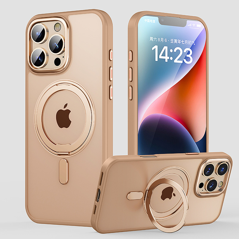 For iPhone 17 Pro Max Phone Case 360 Degree Rotating Fulcrum Metal Bracket Apple 17E/15 Anti-Fall