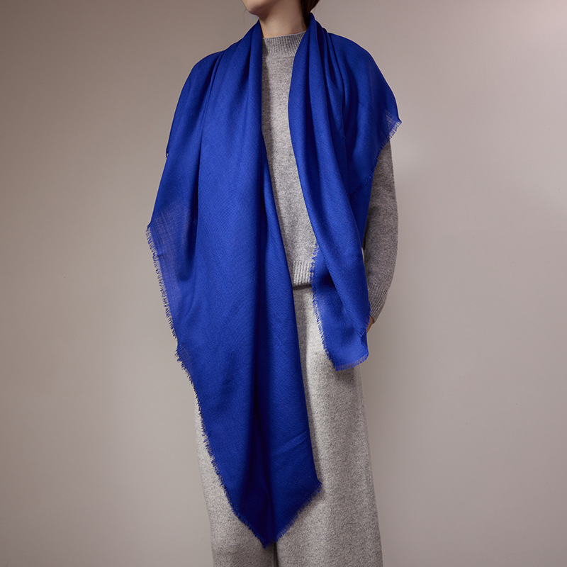 Inner Mongolia direct purchase 80s Australian wool scarf plain color shawl solid color cape two-in-one lightweight