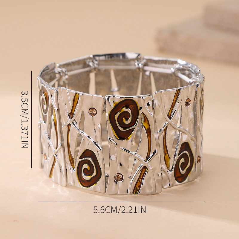B618 Accessories Mixed Batch Oil Drop Bracelet Geometric Enamel Color Elastic Bracelet