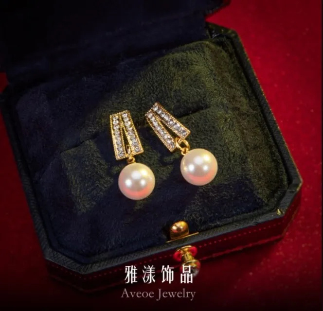 2#双排珍珠耳钉