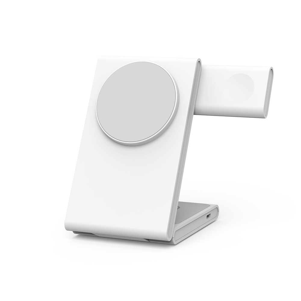 Qi2 certified magnetic wireless charger three-in-one foldable stand desktop wireless charger compatible with Apple Watch S10