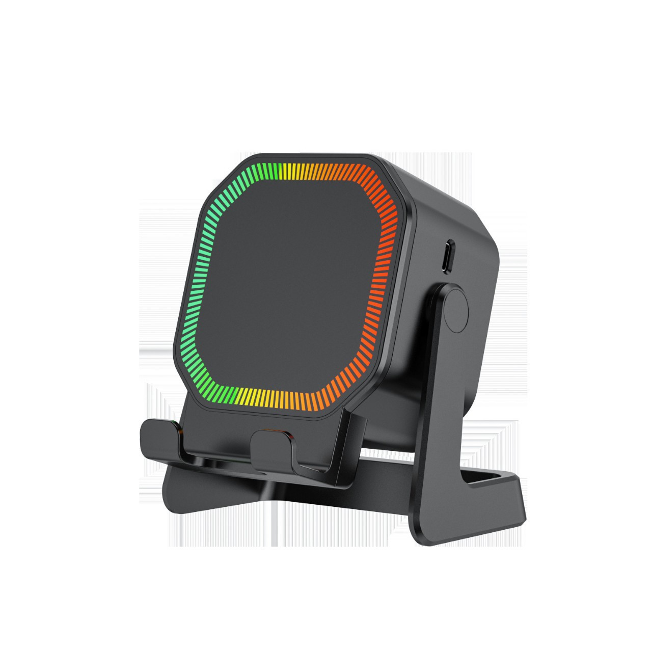 Dual Induction Phone Tablet Holder Lazy Person Live Streaming RGB Light Bluetooth Speaker FCC Certification