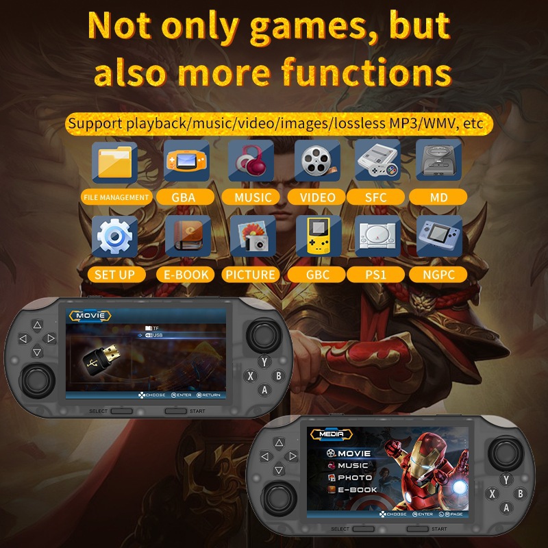 SF3000HD open source handheld 4.5-inch HD wireless PSP GBA arcade TV game console