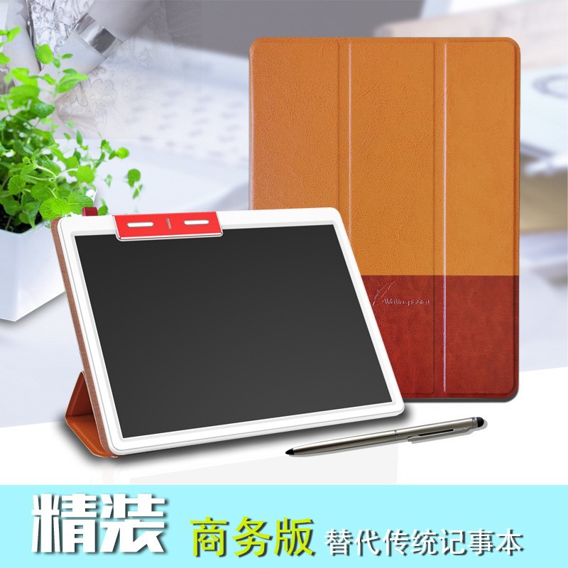 New Business Leather Case LCD Writing Pad Electronic Memo Notebook Enterprise Activity Gift Single LOGO Printing