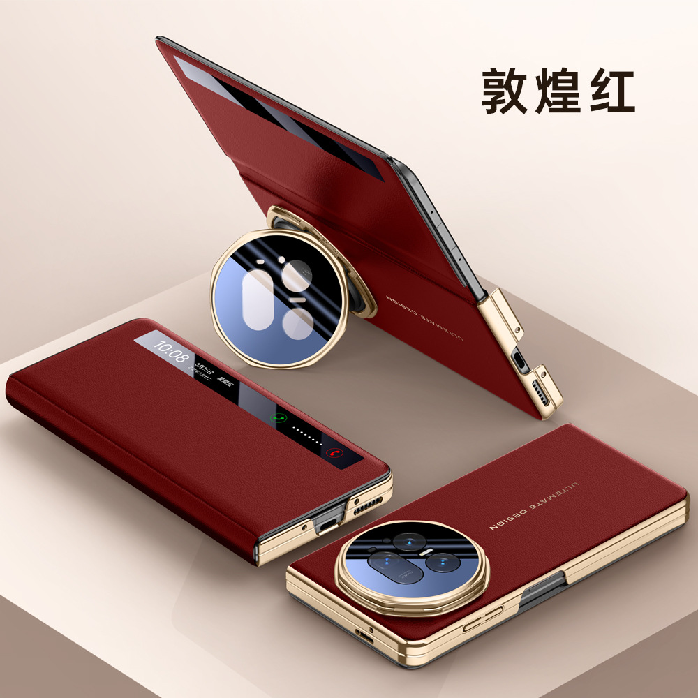 Applicable to Honor Magic V5 protective case pilot series lens bracket business PU phone case