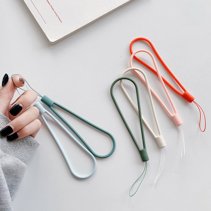 Braided Silicone Lanyard Short Wrist Lanyard Hand Warmer Small Fan Humidifier Speaker USB Drive Phone Pendant