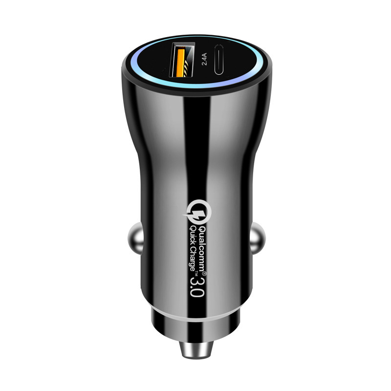 PD38W Car Charger Dual Port Flash Charge USB Car Charging Head QC3.0 Mini Car Fast Charger 20W