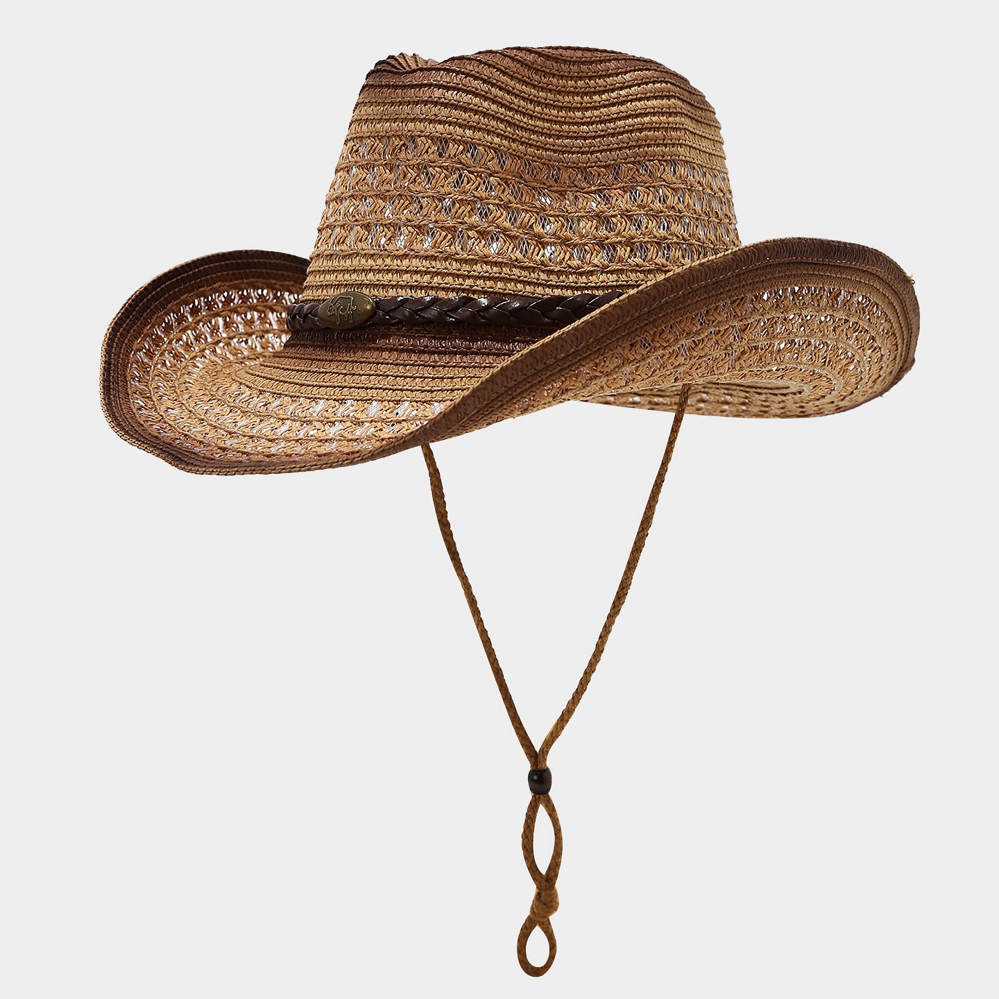 Spring/Summer New Outdoor Hat with Moldable Brim, Wide Brim Sun Hat for Men and Women, Western Cowboy Style Straw Hat Bucket Hat