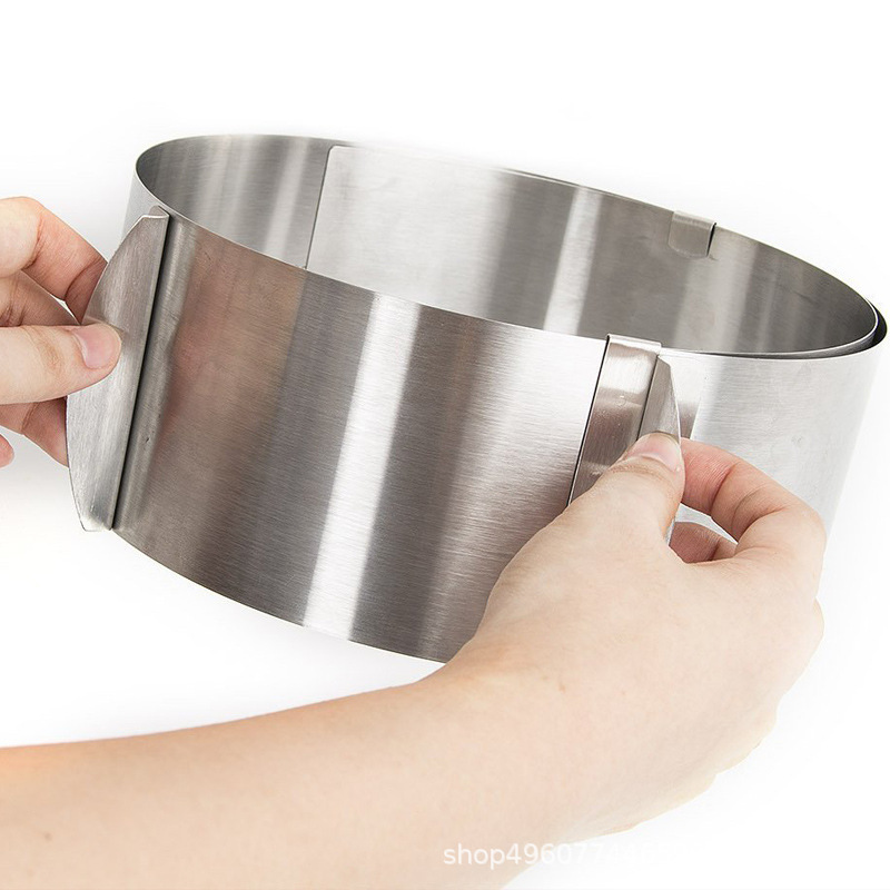 Stainless Steel Cake Mold Adjustable Mousse Ring Telescopic 6-12 Inch Double Scale Round Cake Mold