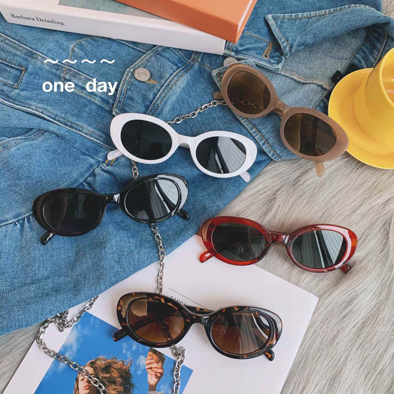 Oval small frame sunglasses for women, UV protection