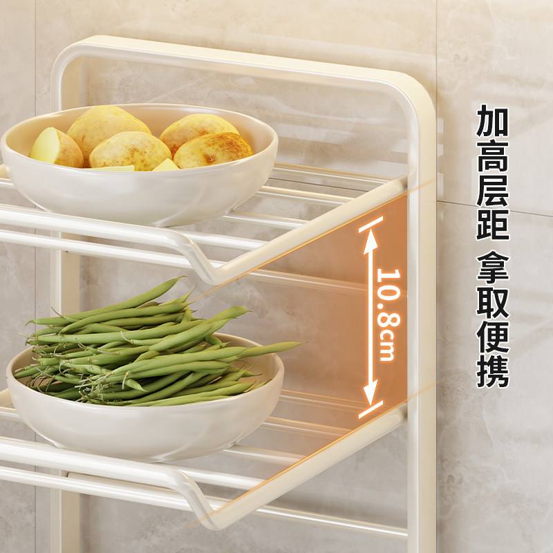 Large Capacity Multi-functional Kitchen Shelving Rack for Countertop, Bowl and Dish Storage, Wall-mounted, Microwave Cleaner